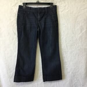 Joe's Dark Indigo Wide-Leg Crop Denim Jeans